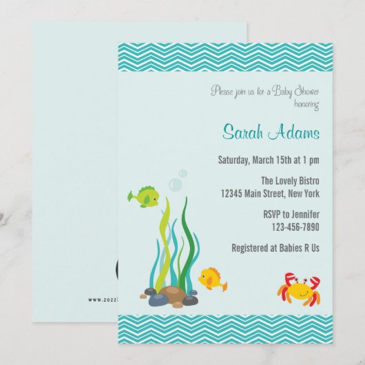 In het kader van de uitnodiging van het Baby showe (Voorkant / Achterkant)