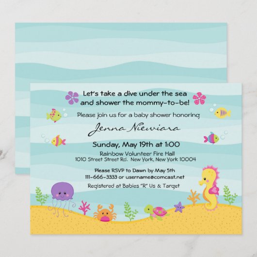 In het kader van de uitnodiging van het Baby showe (Voorkant / Achterkant)