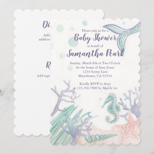 In het kader van de uitnodiging van het Baby showe (Voorkant / Achterkant)