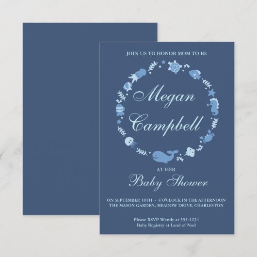 In het kader van de uitnodiging van het Baby showe (Voorkant / Achterkant)