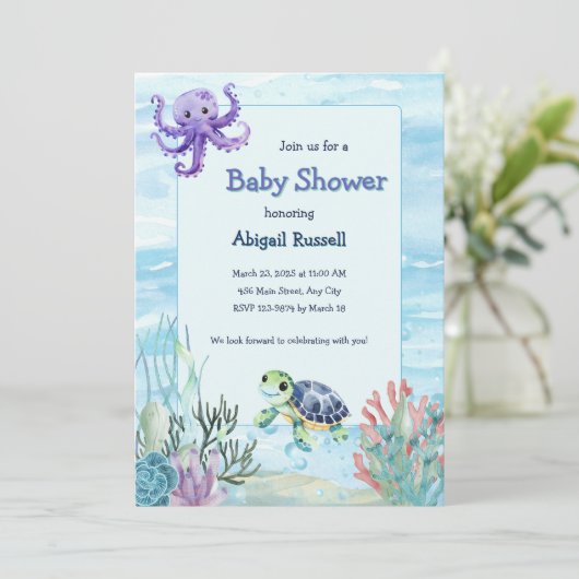 In het kader van de uitnodiging van het Baby showe (Staand voorkant)