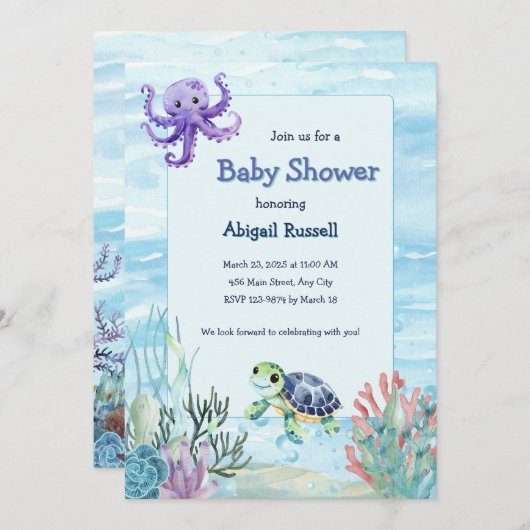 In het kader van de uitnodiging van het Baby showe (Voorkant / Achterkant)