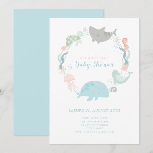 In het kader van de uitnodiging van het Baby showe (Voorkant / Achterkant)