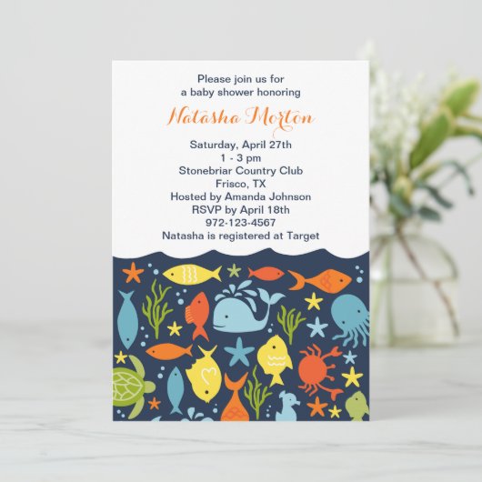 In het kader van de uitnodiging van het Baby showe (Staand voorkant)