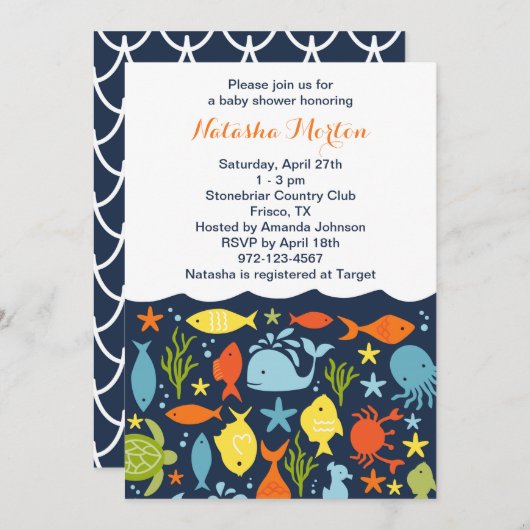 In het kader van de uitnodiging van het Baby showe (Voorkant / Achterkant)