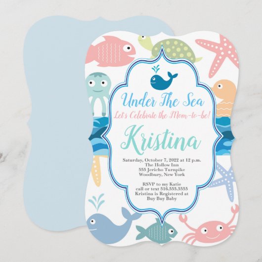 In het kader van de uitnodiging van het Baby showe (Voorkant / Achterkant)