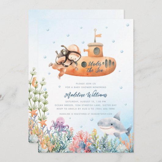 In het kader van de uitnodiging van het Baby showe (Voorkant / Achterkant)