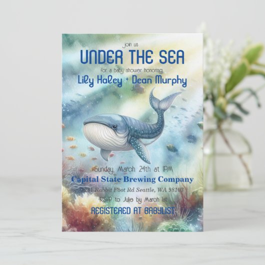 In het kader van de uitnodiging van het Baby showe (Staand voorkant)