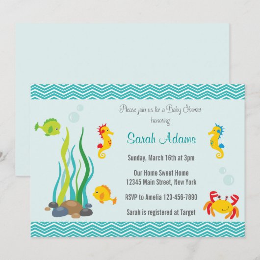 In het kader van de uitnodiging van het Baby showe (Voorkant / Achterkant)