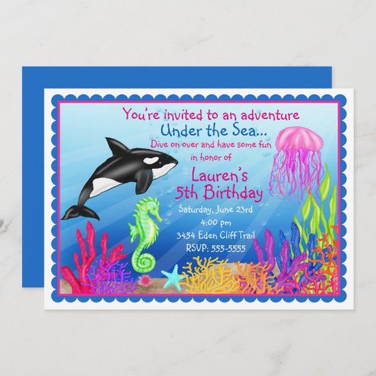 In het kader van de uitnodigingen voor de zee Ocea (Voorkant / Achterkant)