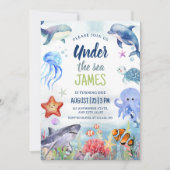 In het kader van de Zee Birthday Invitation, Ocean Kaart (Voorkant)