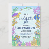 In het kader van de Zee Birthday Invitation, Ocean Kaart (Voorkant)