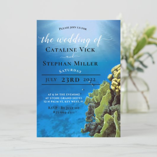 In het kader van de Zee huwelijksuitnodigingen Kaart (Staand voorkant)