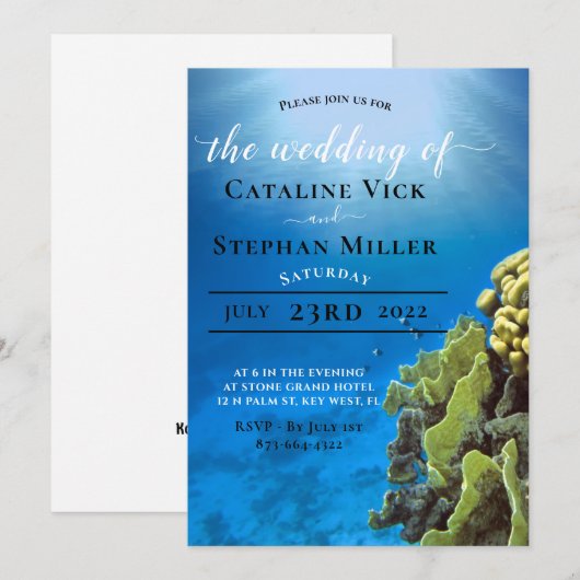 In het kader van de Zee huwelijksuitnodigingen Kaart (Voorkant / Achterkant)