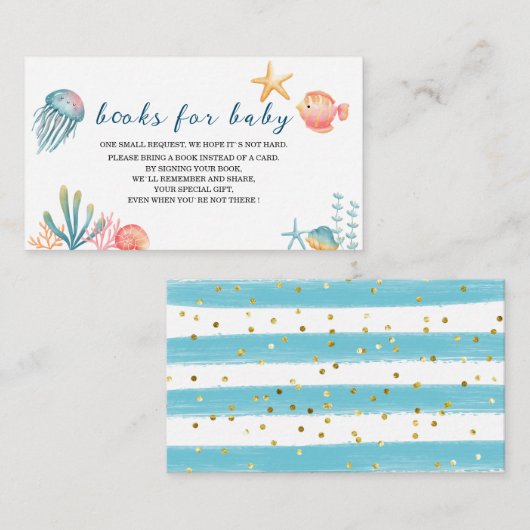 In het kader van de Zee Ocean Waterverf baby showe Informatiekaartje (Voorkant / Achterkant)