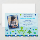 In het kader van de "Zee Pool Party Birthday"-uitn Kaart (Voorkant / Achterkant)