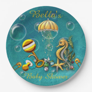 In het kader van het Baby shower van de Zee Borden Papieren Bordje