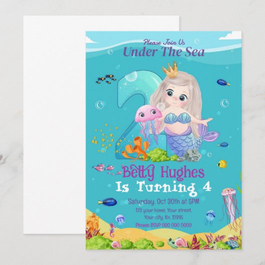 In het kader van het Zee 2e verjaardag van de uitn Kaart (Voorkant / Achterkant)