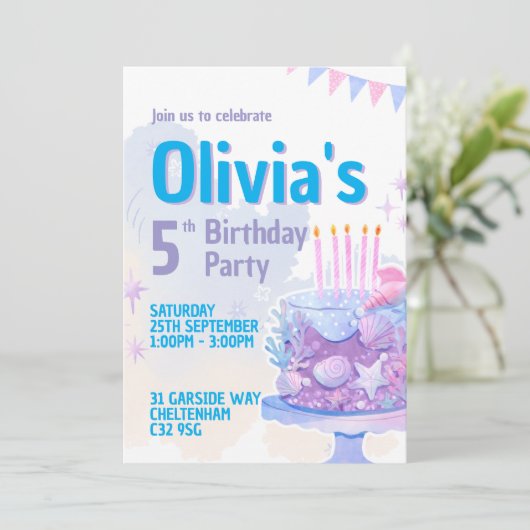 In het kader van het Zee 5e verjaardag Kaart (Staand voorkant)