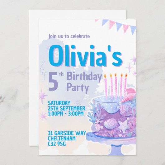 In het kader van het Zee 5e verjaardag Kaart (Voorkant / Achterkant)