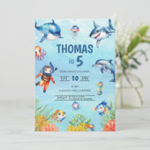 In het kader van het Zee 5e verjaardag Kaart (Staand voorkant)