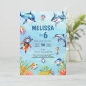 In het kader van het Zee 6e verjaardag Kaart (Staand voorkant)