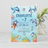 In het kader van het Zee 7e verjaardag Kaart (Staand voorkant)