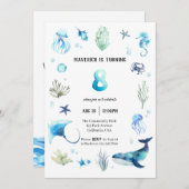 In het kader van het Zee 8e verjaardagsuitnodiging Kaart (Voorkant / Achterkant)