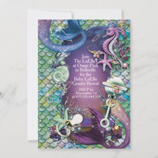 In het kader van het Zee Baby Gendervoorlichting Kaart (Achterkant)