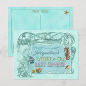 In het kader van het Zee Baby shower Invitation Br Uitnodiging Briefkaart (Voorkant / Achterkant)