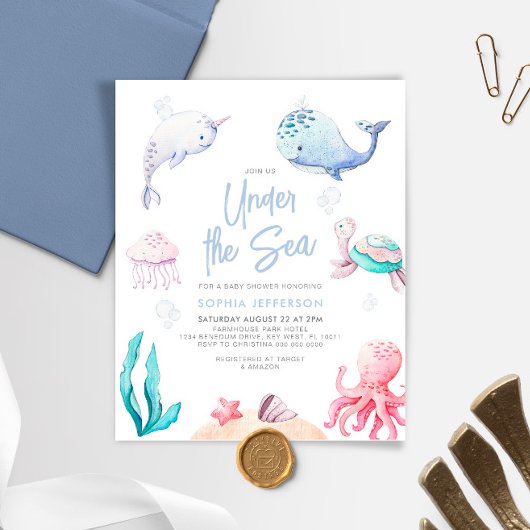 In het kader van het Zee Nautical Baby shower Invi