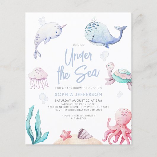 In het kader van het Zee Nautical Baby shower Invi (Voorkant)