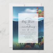 In het kader van het Zee Nautical Baby shower Invi Kaart (Voorkant)