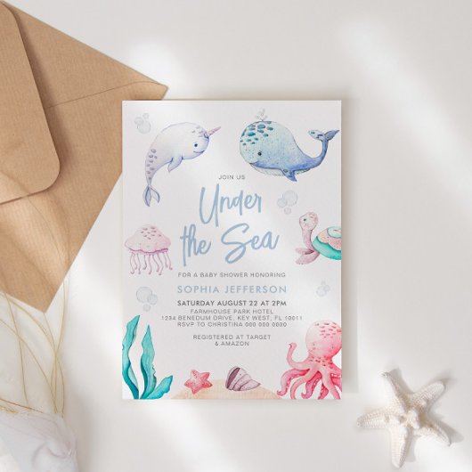 In het kader van het Zee Nautical Baby shower Invi Kaart