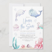 In het kader van het Zee Nautical Baby shower Invi Kaart (Voorkant)