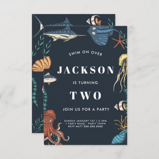 In het kader van het Zee uitnodiging tot geboorte  (Voorkant / Achterkant)