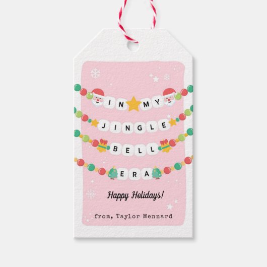 In het kersttijdperk trendy vriendschap armband ro cadeaulabel (Voorkant)