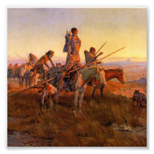 “In het kielzog van de buffeljagers” door Charles Foto Afdruk
