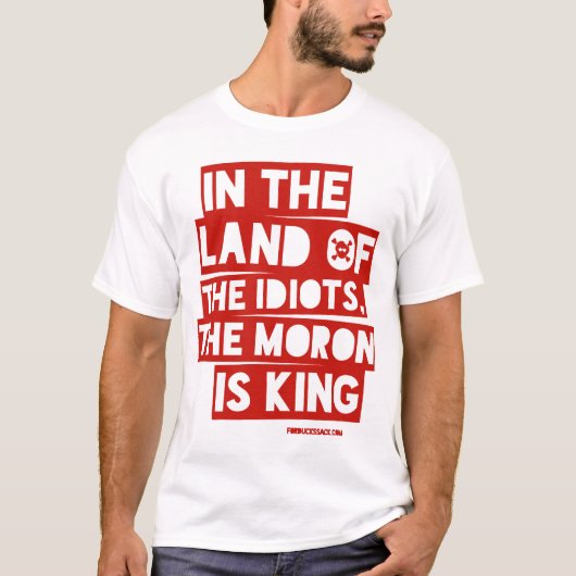 In het land van de idioten t-shirt (Voorkant)