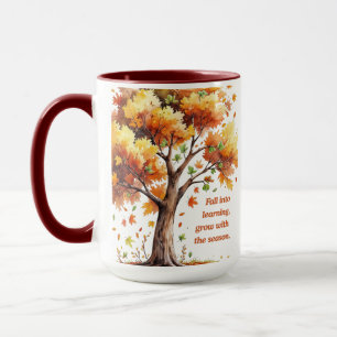 In het leren vallen – Inspirerende herfst Mok