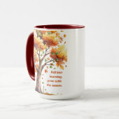 In het leren vallen – Inspirerende herfst Mok (Voorkant links)