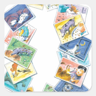 In het leven van een hond vierkante sticker