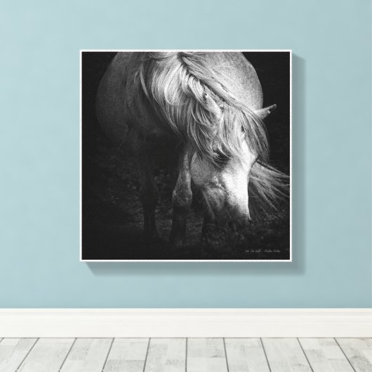 In het licht - Dartmoor Pony SMALL Canvas Afdruk (Insitu (Houten vloer))