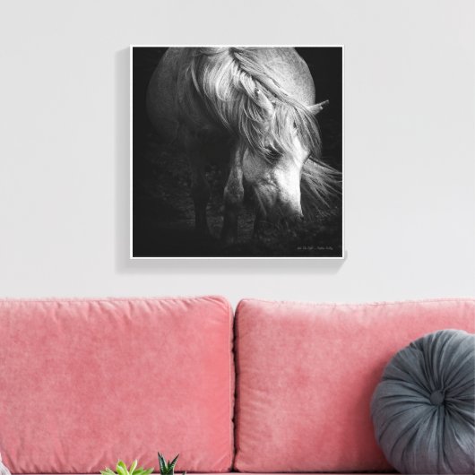 In het licht - Dartmoor Pony SMALL Canvas Afdruk (Insitu (Woonkamer))