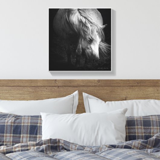 In het licht - Dartmoor Pony SMALL Canvas Afdruk (Insitu (Slaapkamer))