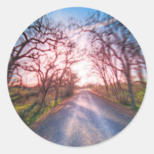 In het licht ronde sticker