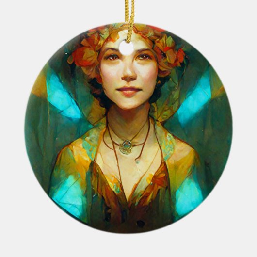 In het licht van Art Nouveau Fantasy Keramisch Ornament (Voorkant)