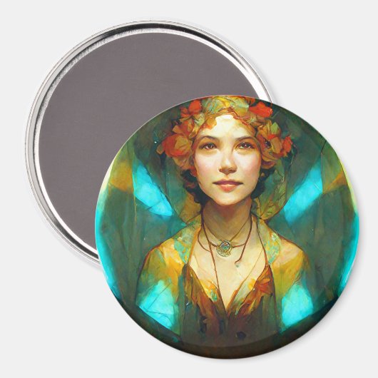 In het licht van Art Nouveau Fantasy Magneet (Voorkant / Achterkant)
