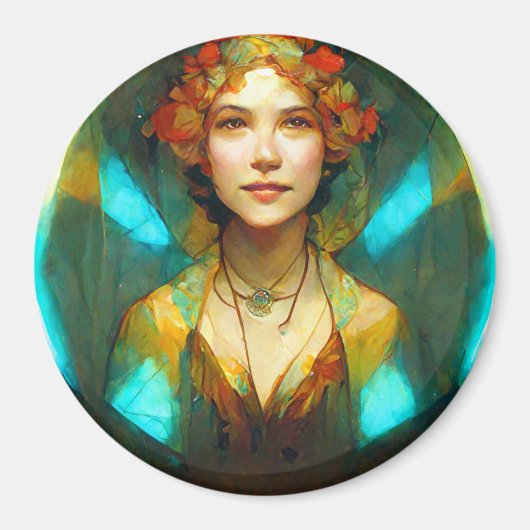In het licht van Art Nouveau Fantasy Magneet (Voorkant)