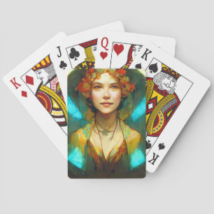 In het licht van Art Nouveau Fantasy Pokerkaarten